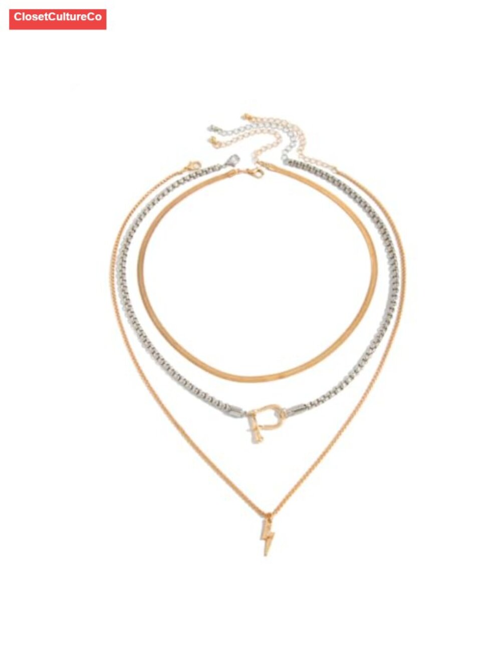 Gold Layered Necklaces Set for Women Paperclip Pendant Necklace